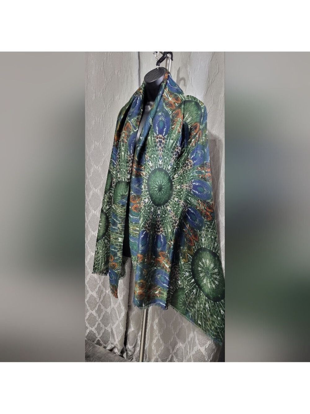 Kollie More | 100% Viscose Scarf | Lightweight & Stylish Scarf | Peacock